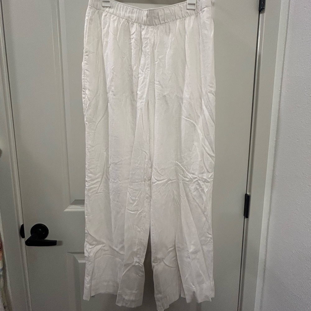 White Abercrombie Linen Pants